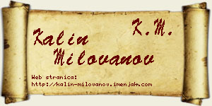 Kalin Milovanov vizit kartica